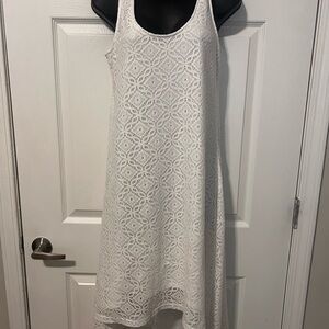 New York & Company White High Low Lace Dress